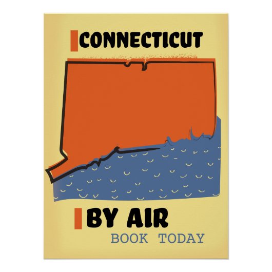 Connecticut Per luchtvaartposter Perfect Poster (Voorkant)