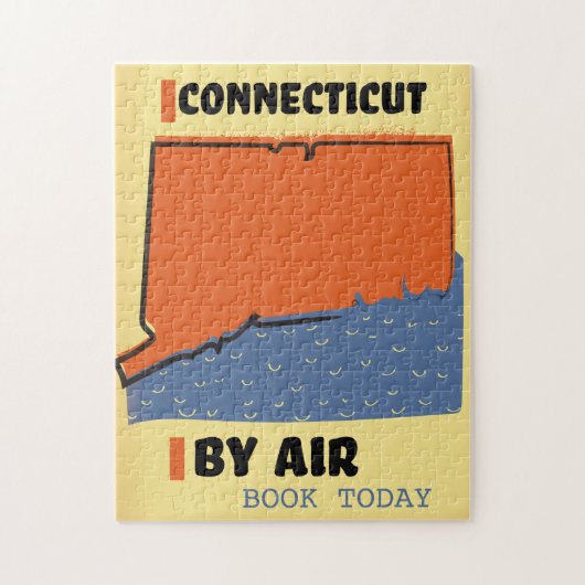 Connecticut Per vliegtuigreisposter Legpuzzel (Verticaal)