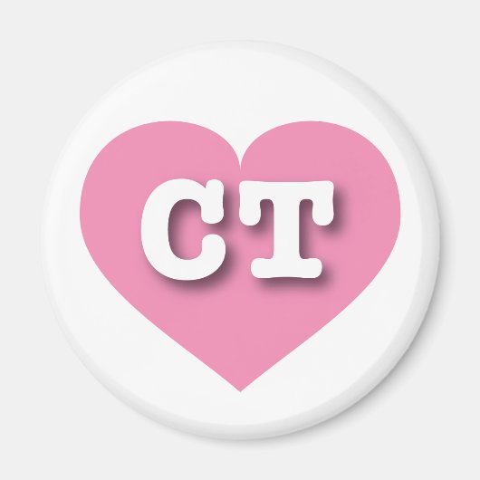 Connecticut Pink Heart - Ik hou van CT Magneet (Voorkant)