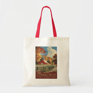 Connecticut Platteland Reizen Kunst Vintage Tote Bag