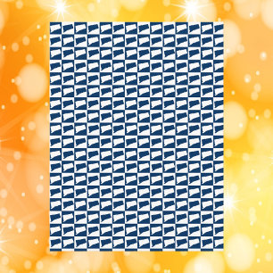 Connecticut Pop Art Patroon Blauw Wit Briefkaart