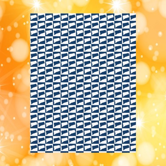 Connecticut Pop Art Pattern Blue White Briefkaart