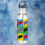 Connecticut Pop Art State Pattern Waterfles<br><div class="desc">Ben je een fan van Connecticut? Deze waterfles heeft een pop art-patroon van de Amerikaanse staat Connecticut.</div>