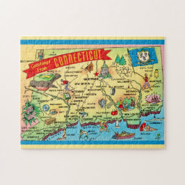 Connecticut Postcard Map 11x14 Legpuzzel