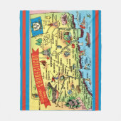 Connecticut Postcard Map Fleece Deken (Voorkant)