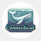 Connecticut, potvis, ronde sticker (Voorkant)