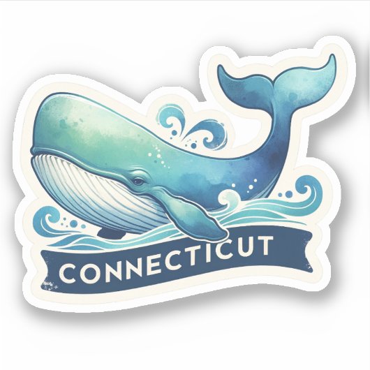 Connecticut, potvis, sticker (Voorkant)