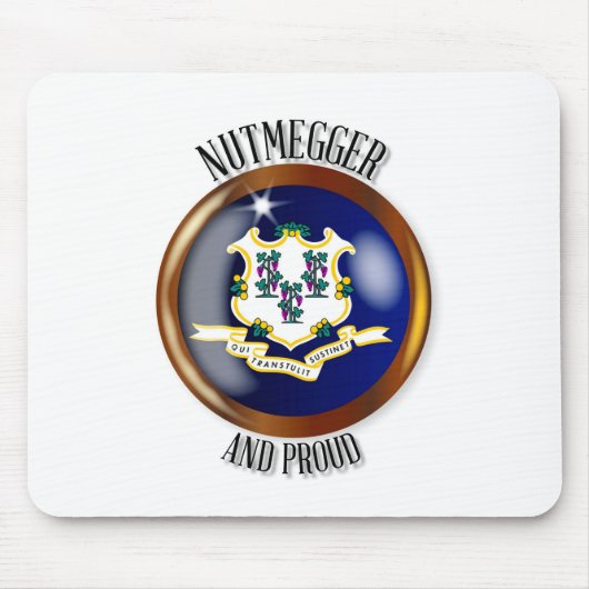 Connecticut Proud Flag Button Muismat (Voorkant)