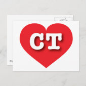 Connecticut Red Heart - Ik hou van CT Briefkaart (Voorkant / Achterkant)