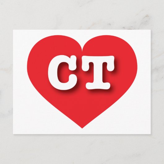 Connecticut Red Heart - Ik hou van CT Briefkaart (Voorkant)
