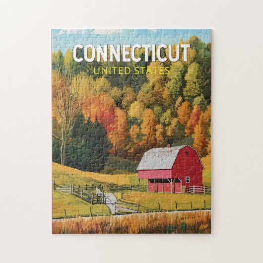 Connecticut Reis Kunst Vintage Legpuzzel (Verticaal)