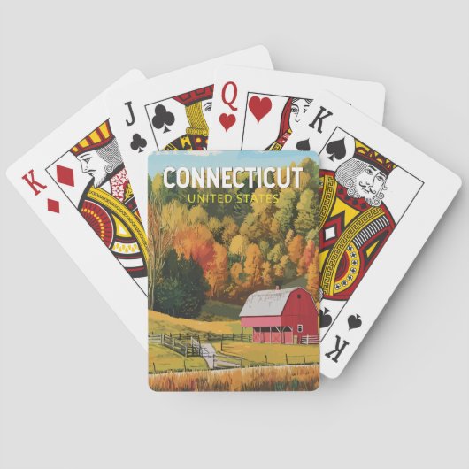 Connecticut Reis Kunst Vintage Pokerkaarten (Achterkant)