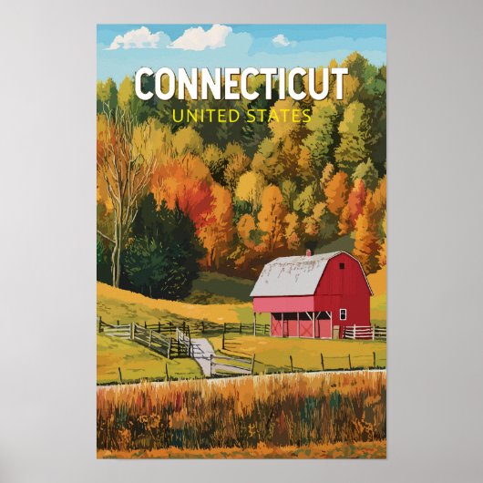 Connecticut Reis Kunst Vintage Poster (Voorkant)