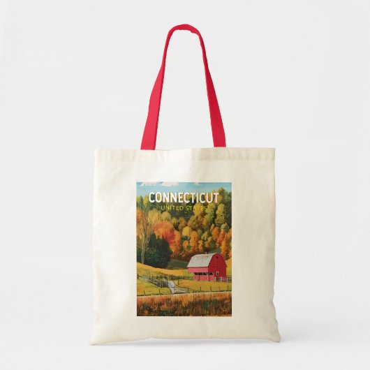 Connecticut Reis Kunst Vintage Tote Bag (Voorkant)