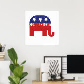 Connecticut Republican Elephant Poster (Thuiskantoor)