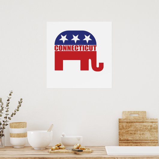 Connecticut Republican Elephant Poster (Keuken)