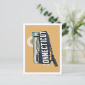 Connecticut Retro Travel Design Iconische Amerikaa Briefkaart (Staand voorkant)