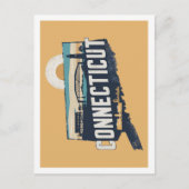 Connecticut Retro Travel Design Iconische Amerikaa Briefkaart (Voorkant)