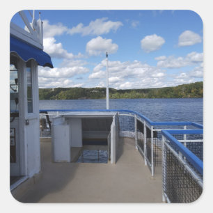 Connecticut rivier vanaf rivierboot vierkante sticker