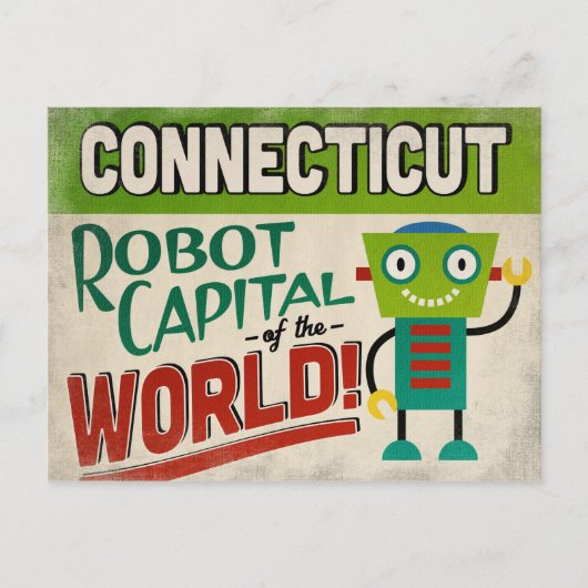 Connecticut Robot - Funny  Briefkaart (Voorkant)