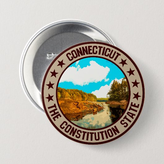 Connecticut Ronde Button 7,6 Cm (Voorkant /achterkant)