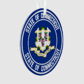 Connecticut Round Embleem Ornament (voorkant)