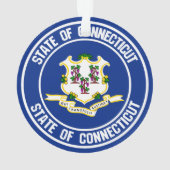 Connecticut Round Embleem Ornament (achterkant)