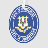 Connecticut Round Embleem Ornament (voorkant)