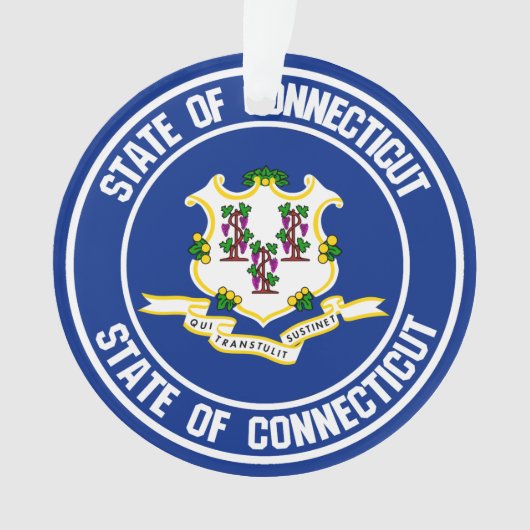 Connecticut Round Embleem Ornament (voorkant)