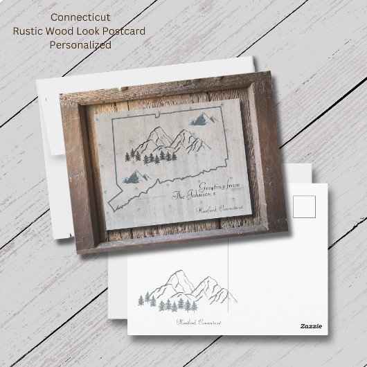 Connecticut Rustic Wood Groetjes Briefkaart