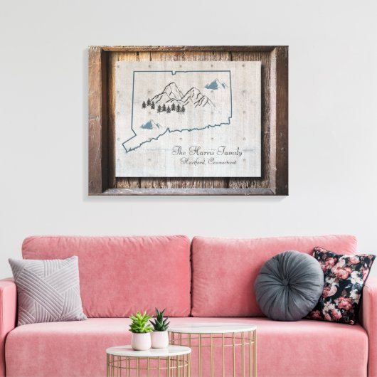 Connecticut Rustic Wood Lijst Canvas (Insitu (Woonkamer))