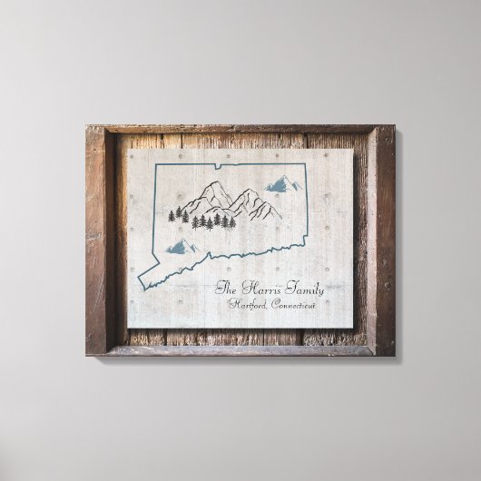 Connecticut Rustic Wood Lijst Canvas Afdruk (Voorkant)