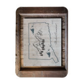 Connecticut Rustic Wood Lijst Mountains Magneet (Verticaal)