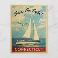 Connecticut Save the Date Sailboat Nautical