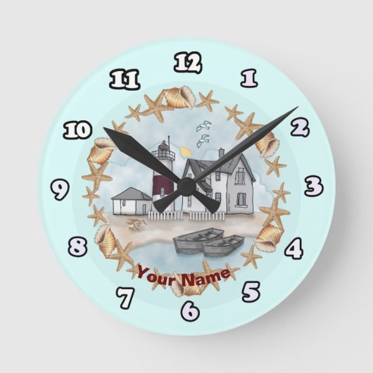 Connecticut schelpen vuurtoren klok (Voorkant)