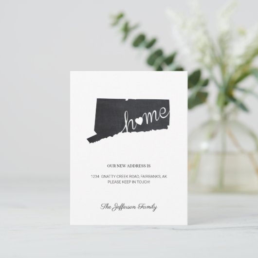 Connecticut Schoolbord Staat Kaart Verhuisbare Ans (Staand voorkant)