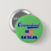 Connecticut-script Ronde Button 5,7 Cm (Voorkant /achterkant)