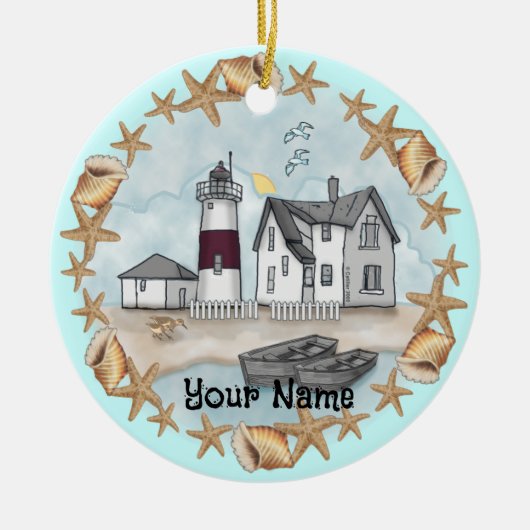 Connecticut Shells Lighthouse Ornament (Voorkant)