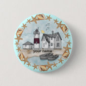 Connecticut Shells Lighthouse Ronde Button 5,7 Cm (Voorkant)