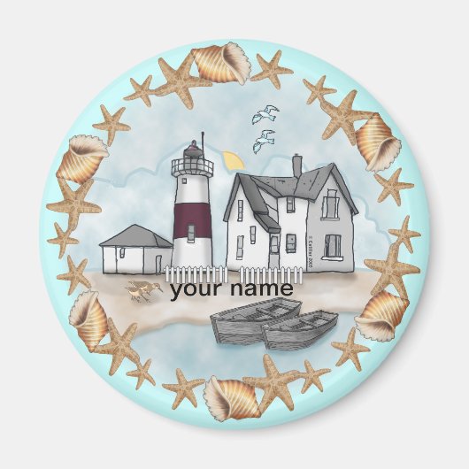 Connecticut Shells vuurtoren magneet (Voorkant)