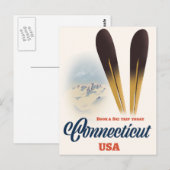 Connecticut ski briefkaart (Voorkant / Achterkant)
