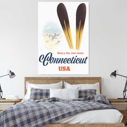 Connecticut ski canvas afdruk (Insitu (Slaapkamer))
