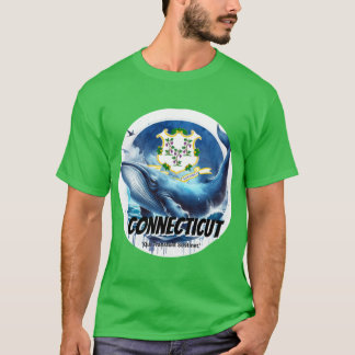 Connecticut Sperm Whale State Animal Watercolor Ar T-shirt
