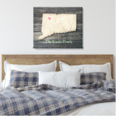 Connecticut Staat Omtrek Canvas Print (Insitu (Slaapkamer))