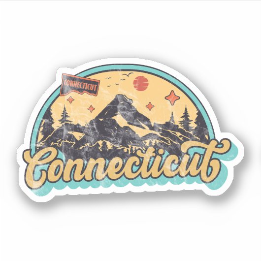 Connecticut Staat Sticker (Voorkant)