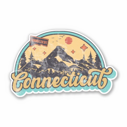 Connecticut Staat Sticker (Voorkant)