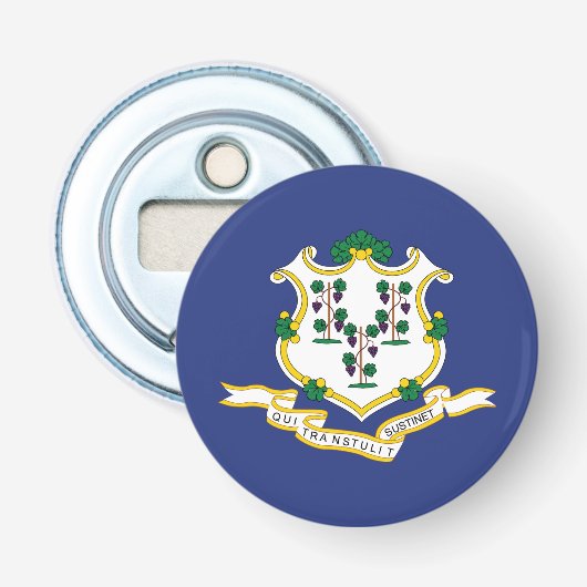 Connecticut Staatsvlag Button Flesopener (Voorkant)