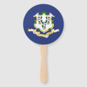 Connecticut Staatsvlag Handwaaier (Achterkant)