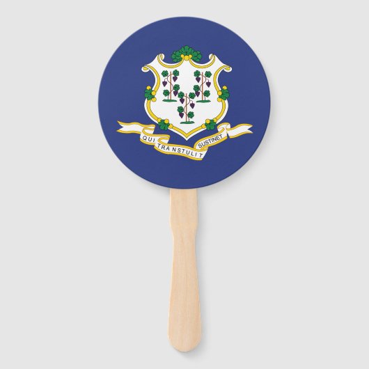 Connecticut Staatsvlag Handwaaier (Voorkant)