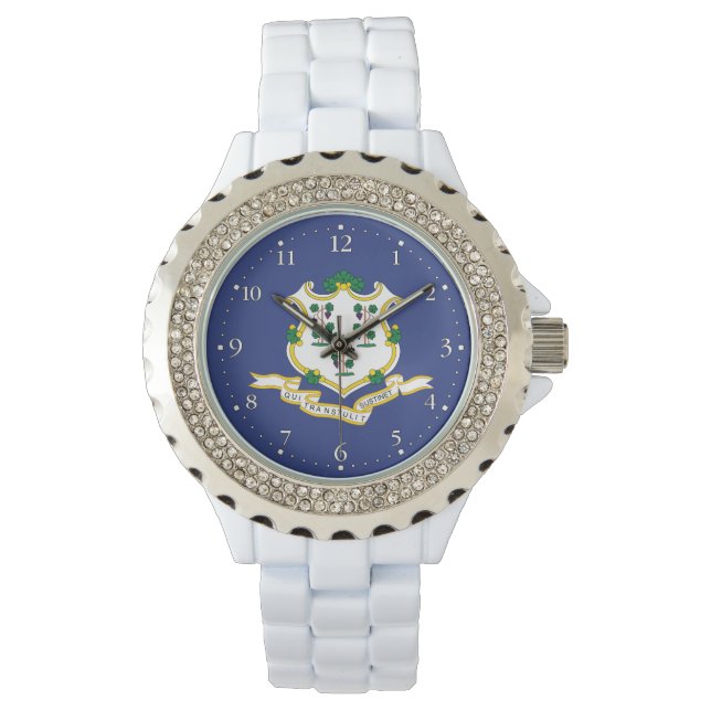 Connecticut Staatsvlag Horloge (Voorkant)